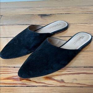Madewell Black Suede Slip-On Mules